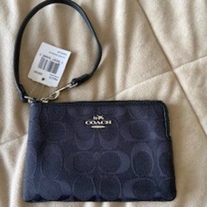 Coach Black Signature Pattern Wristlet